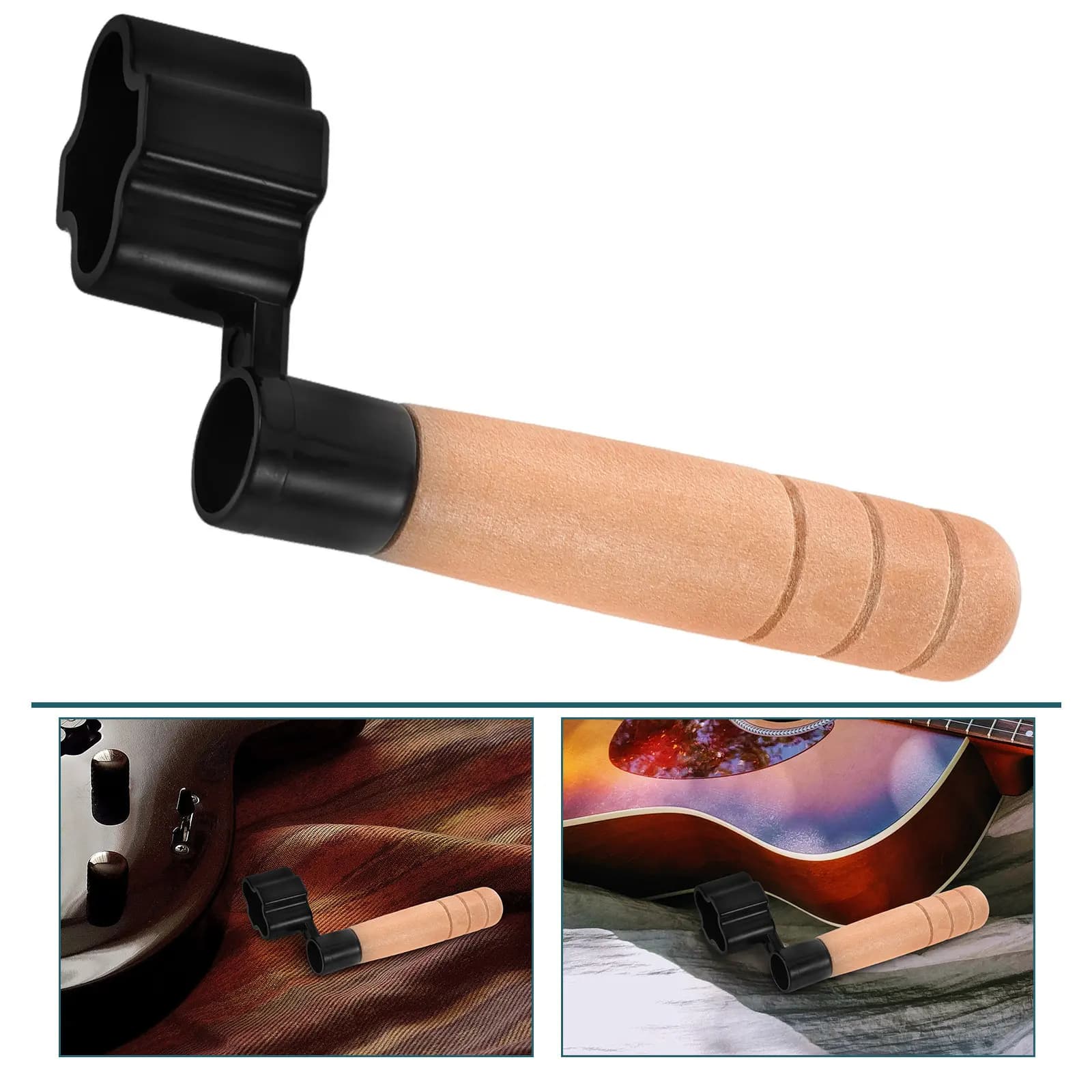 Avvolgicorde per Chitarra con Manico in Legno, Strumento per Cambio Corde di Chitarre Acustiche ed Elettriche, Impugnatura Comoda e Leggera