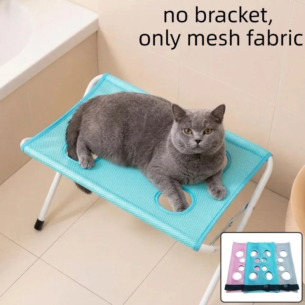 Breathable Pet Grooming Hammock Sling Cloth Multi-hole Quick Dry Hammock Table Replace Mesh Cloth Tear-resistant Plastic Buckle
