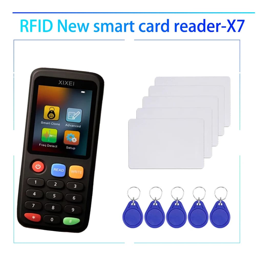 Nuova copiatrice RFID Smart Card X7 13.56mhz 125khz Tag Clone T5577 UID Badge NFC Token leggi e scrivi copiatrice portatile con schermo a colori