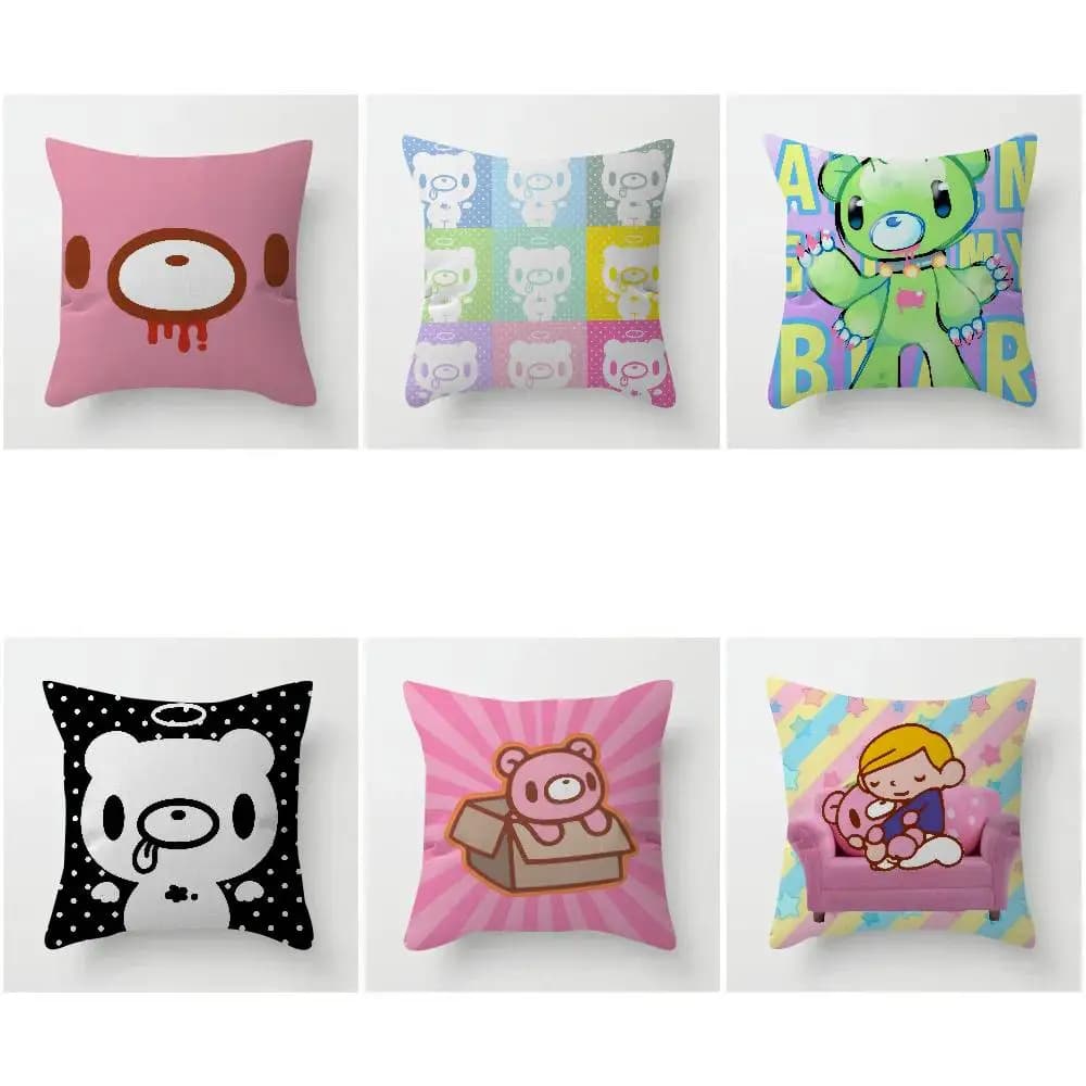 Cuscino Decorativo Orsetto G-Gloomy Cartoon, Federa per Cuscino Anime, Copricuscino per Divano Letto, alla Moda