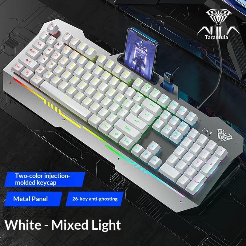 Aula F3010 Wired Gaming Keyboard Mechanical Feel RGB Backlit For PC Laptop Office Home