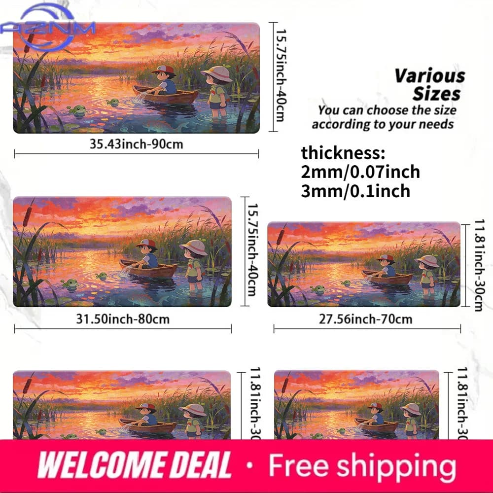 Tappetino da gioco Pokemon Sunset Lake Adventure, antiscivolo, per carte TCG