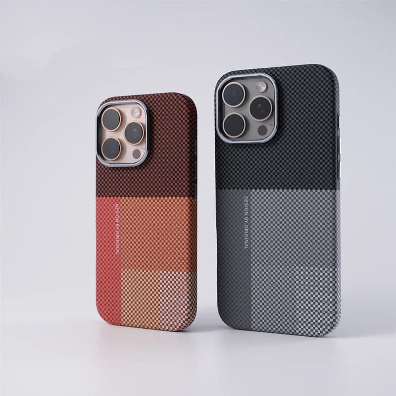 Business High Texture Kevlar Smooth-Touch Magnetic Charging Slim Case For IPhone 17 16 15 14 Pro Max Alloy Lens Shockproof Cover