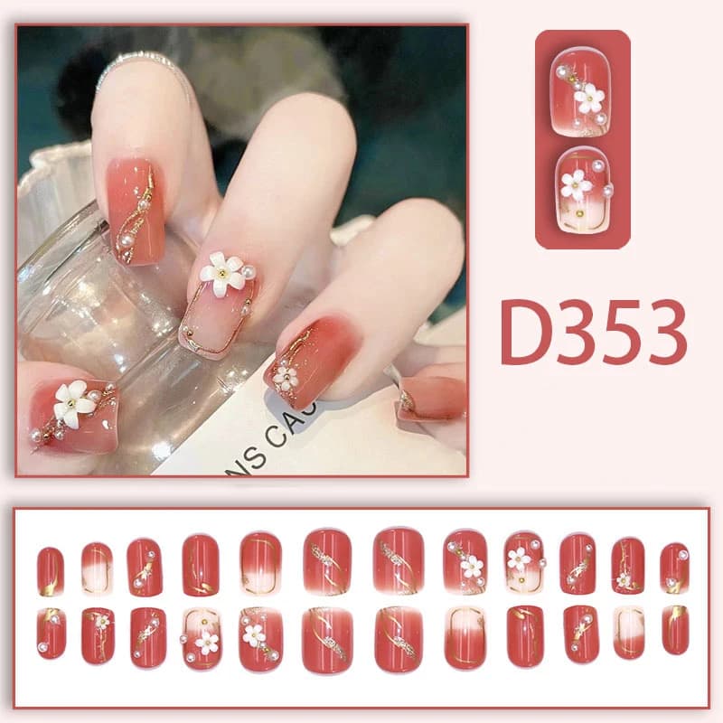 Nuovo Set di 24 Unghie Finte per Bambini, Rimovibili, Copertura Completa, Stile Francese, Acriliche, Fresche e Divertenti, Set per Manicure e Nail Art