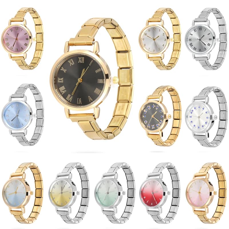 Orologio da polso Y2K in acciaio inossidabile con numeri romani e arabi per uomo e donna, bracciale per feste, amiche, moglie, compleanno, gioielli.