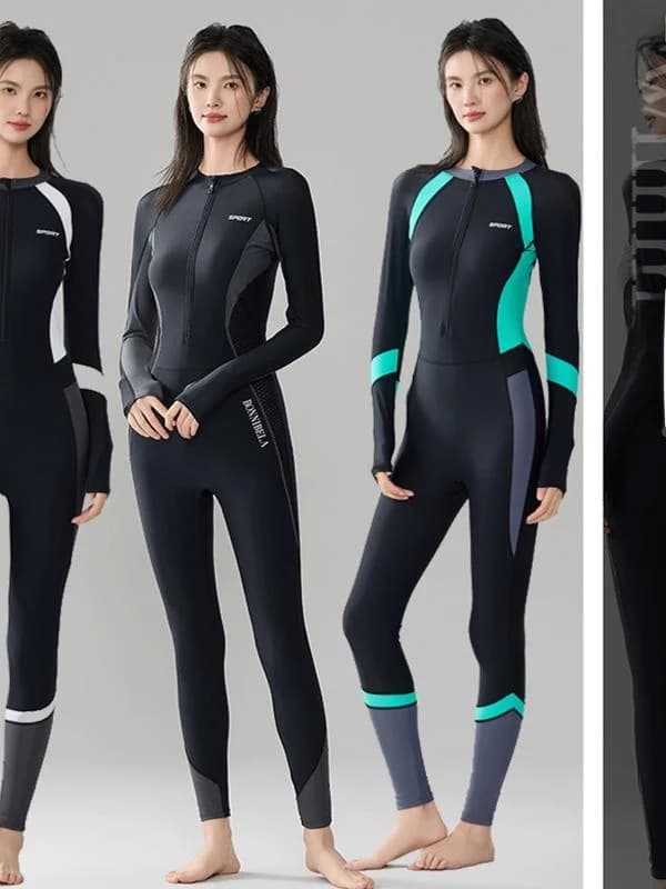 Muta subacquea da donna taglie forti, design medusa, a maniche lunghe, per surf e snorkeling, intera con pantaloni lunghi, ad asciugatura rapida