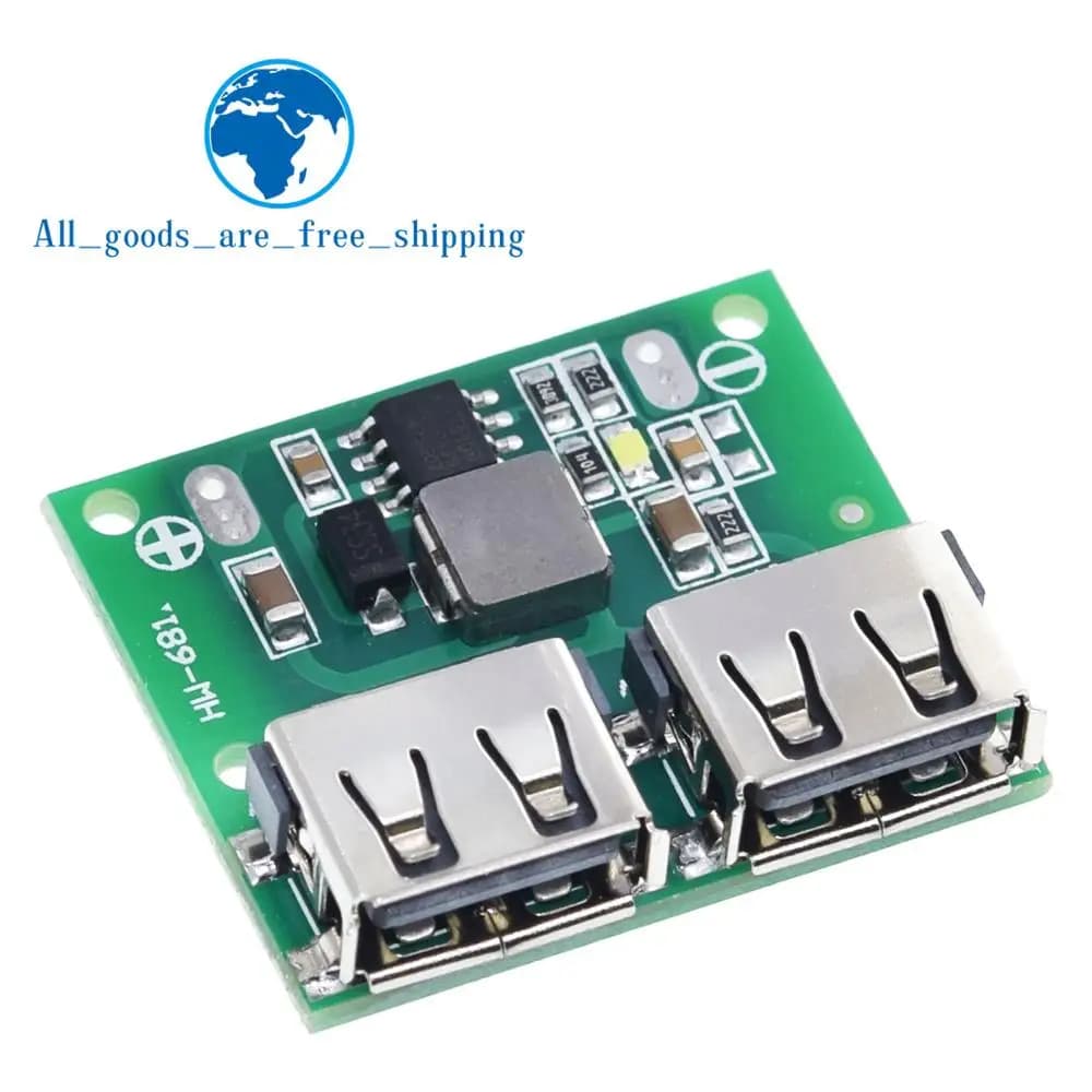 Power module step down DC-DC battery charger from 9 V 12 V 24 V to 5 V Dual USB output 3A buck voltage card Charge controller for car 6-26 V