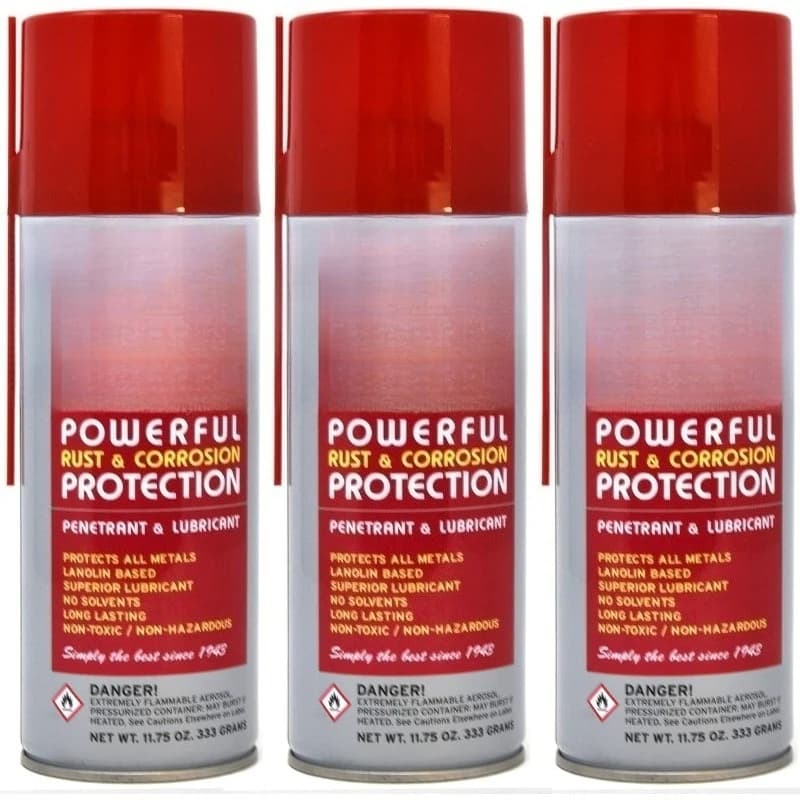 (3 lattine di aerosol) Protezione antiruggine e anticorrosione; Penetrante e lubrificante per superfici metalliche, marina, automobilistica, industriale