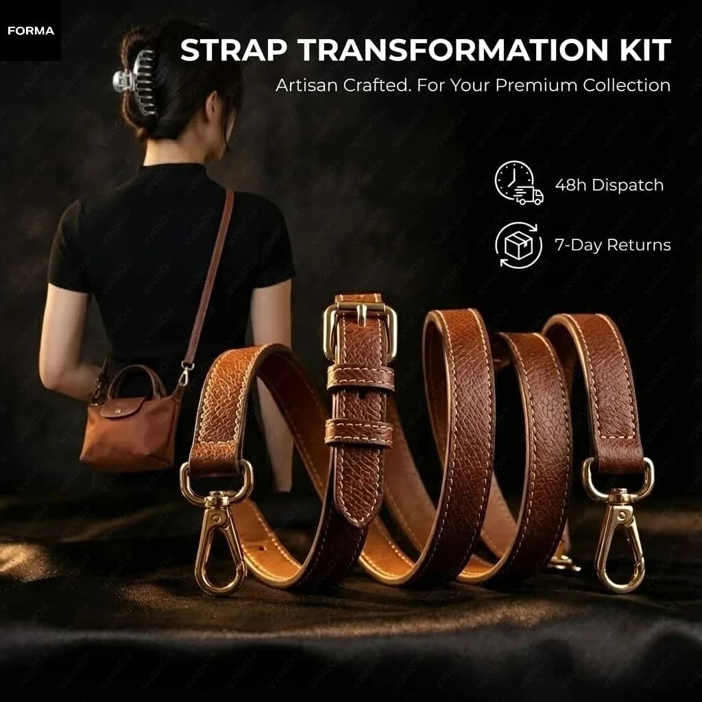 Longchamp Mini Le Pliage Bag Strap Kit, Leather Strap for Transformation with Buckle Accessories
