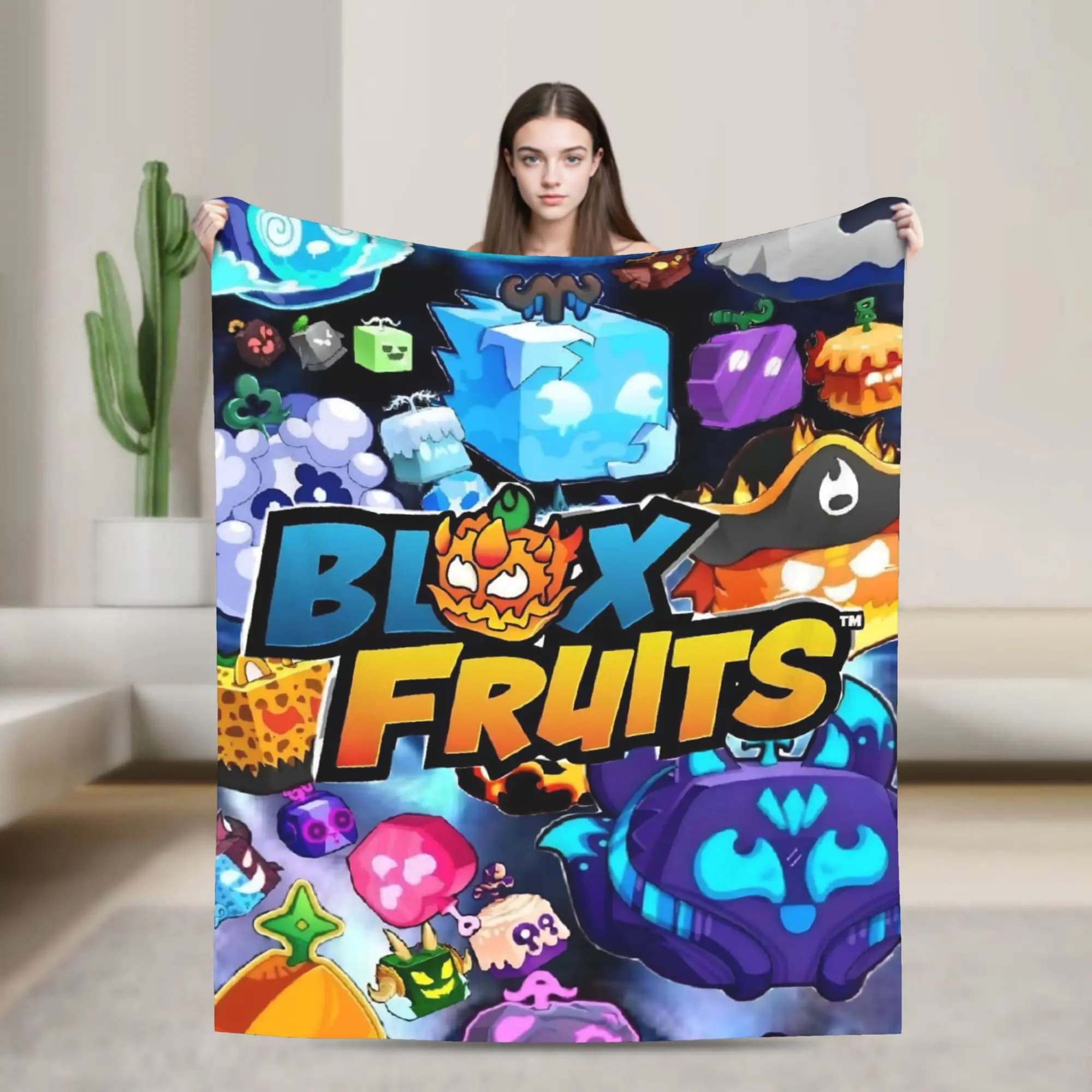 B-Blox Kitsune Frutta Coperta super calda Coperta da viaggio in peluche Comoda poltrona Copriletto in flanella Copridivano