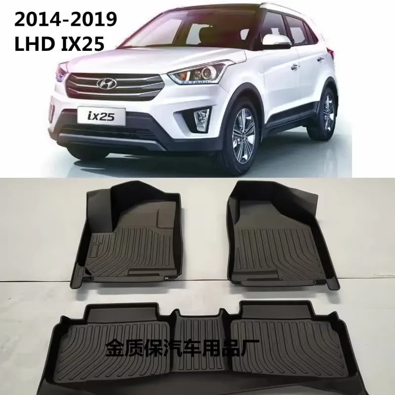 Use for 2014-2019 Hyundai Crete Car Car Mat Crete For All Seasons Full Set Suitable for 14-19 Crete Car Mat Waterproof