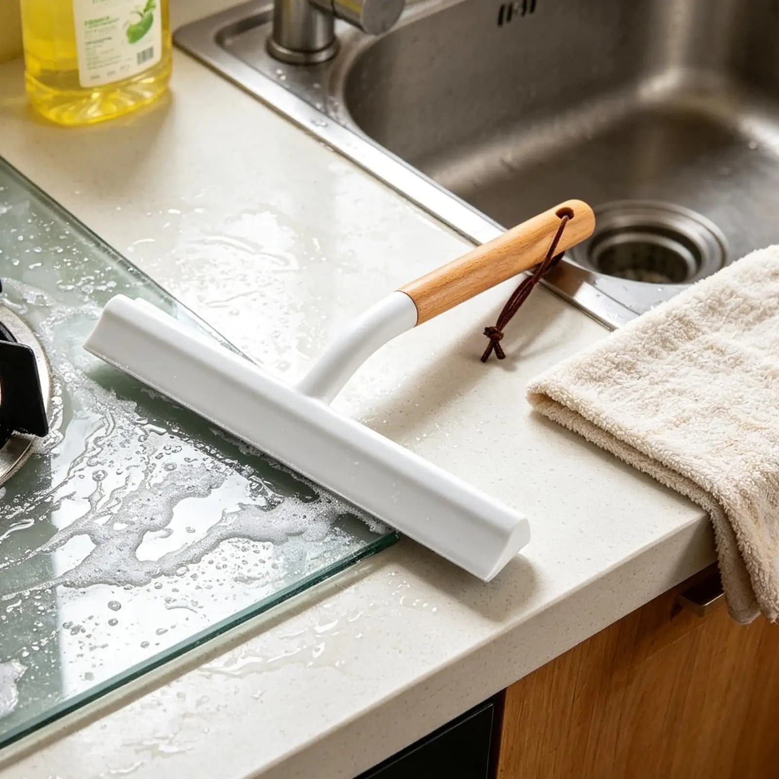 Tergivetro in silicone per doccia, raschietto manuale per la pulizia di vetri, specchi, pavimenti e porte del bagno