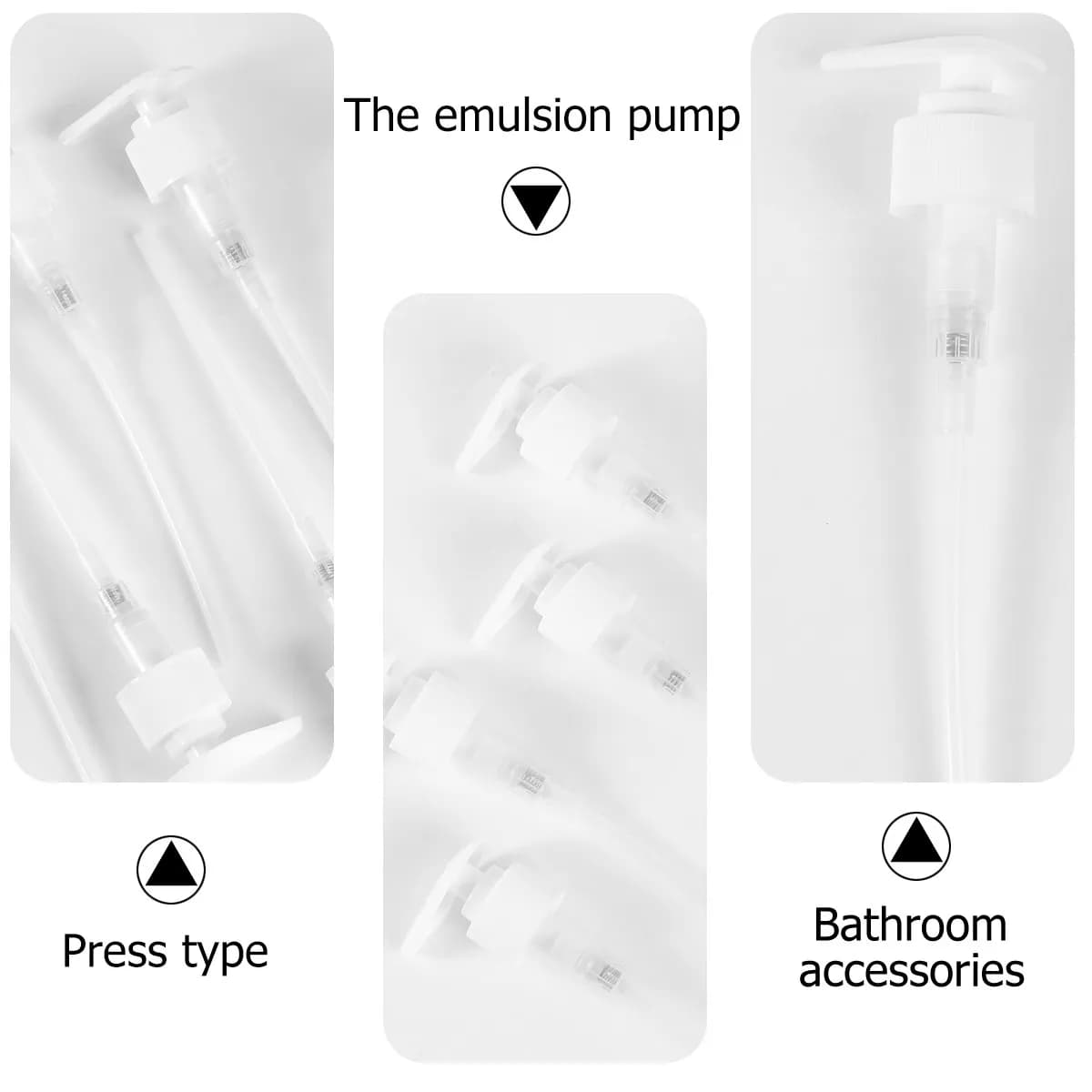 Pompa dosatrice di ricambio per dispenser di sapone, 5 pezzi, in plastica nera, per flaconi di sapone per le mani, shampoo, olio, crema