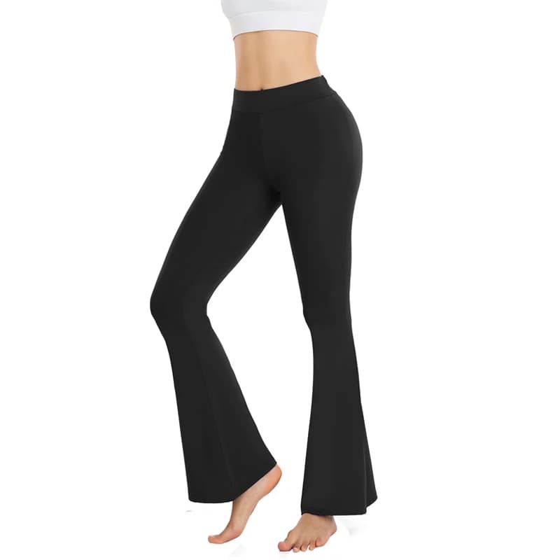 Pantaloni da Yoga Bootcut da donna Leggings svasati per le donne pantaloni da sera Jazz a vita alta Crossover Workout Lounge Bell Bottom