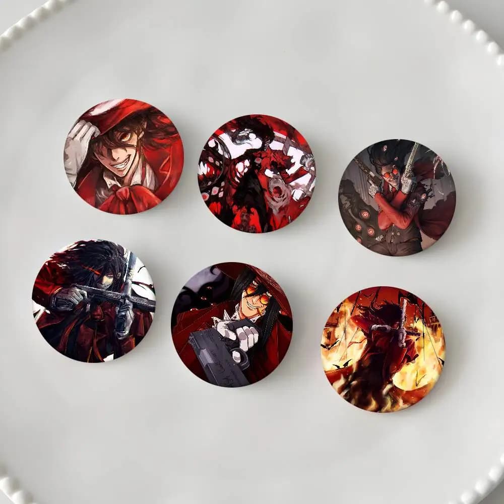 Alucard Castlevania Anime Badges Round Badge Tinplate Coin Brooch Clothing Backpack Accessories Lapel Pin
