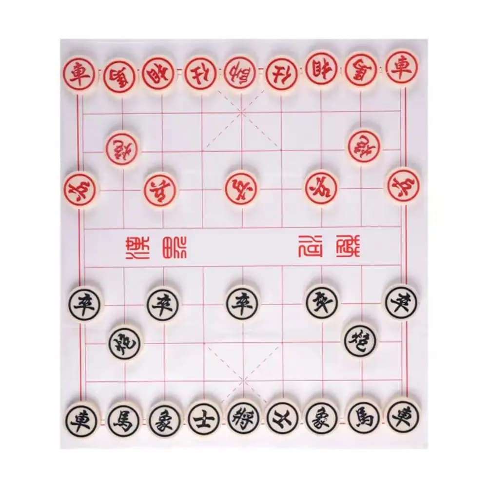 Set di scacchi leggeri Set di scacchi Xiangqi tradizionale cinese con pezzi di legno gioco di strategia da tavolo in plastica per adolescenti adulti
