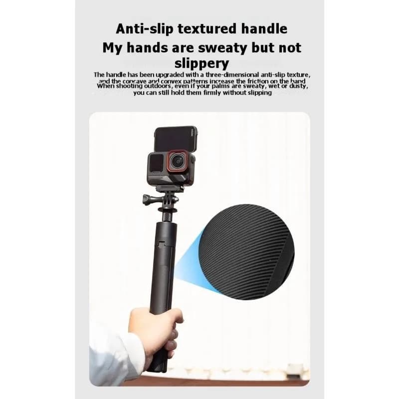 Treppiede Selfie Stick 1.2M Mini con Estensione a Sgancio Rapido per DJI Pocket 3, Impugnatura per Fotocamera DJI Pocket 3