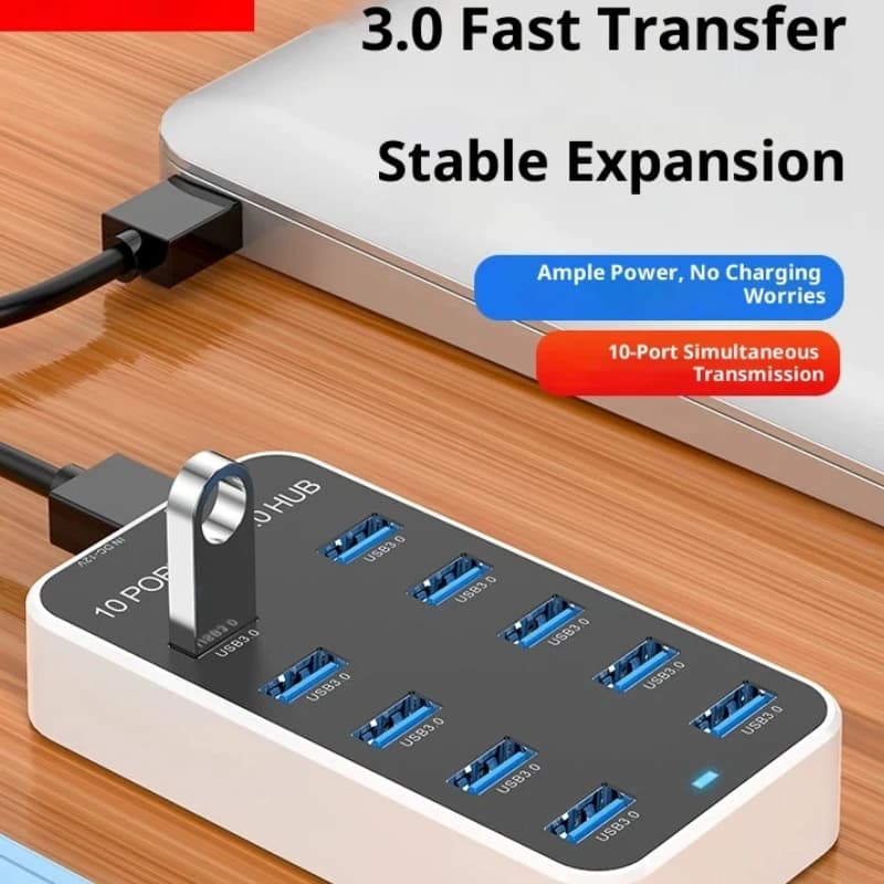 Hub USB 3.0 Fmouse a 4 porte, espansore multifunzione con cavo prolungato per laptop, desktop, PC, connessione di dispositivi esterni