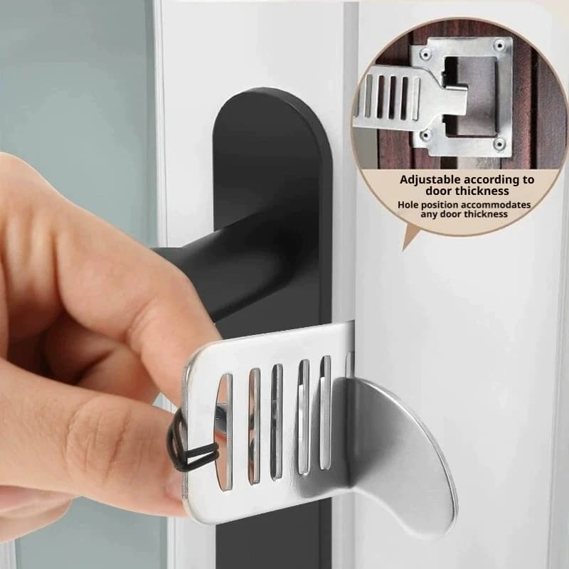 Portable Anti-theft Door Security Blocker Stainless Steel Safety Lock Stopper for Hotel Travel Home Use