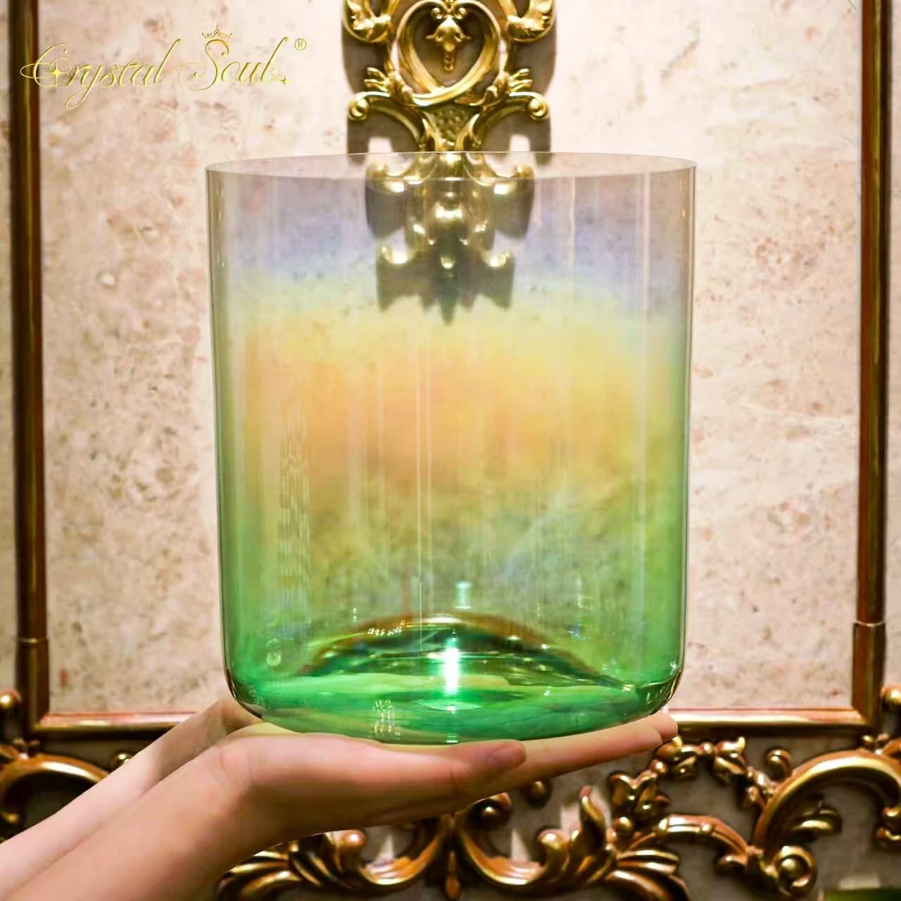 Crystal Soul Classic Seven Chakras Green Crystal Singing Bowl Sets Meditation Alchemy Bowls Source Manufacturer
