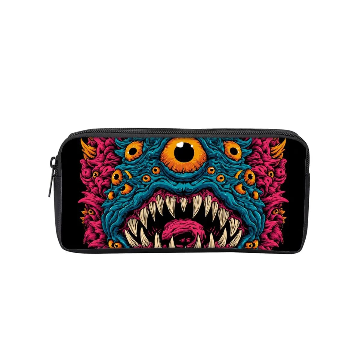 One Eyed Monster Print Single Layered Pencil Case for Boy/Girls Best Gift Cartoon School Supplies Pencil Pouch for Children