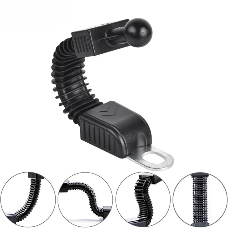 Supporto universale per cellulare da moto con 4 attacchi a sfera, braccio flessibile per specchietto retrovisore, accessorio per scooter.