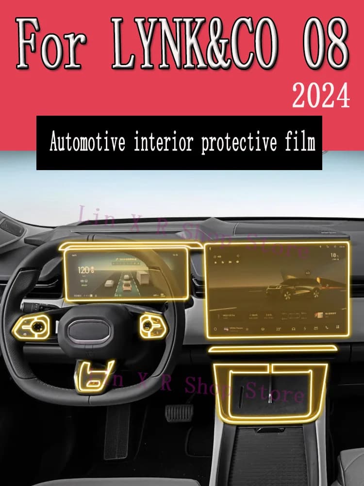 For LYNK & CO 08 2024 Auto Change Panel Film Dashboard Wall decal Interior Protective Anti-Graffio Cover Film Accessories