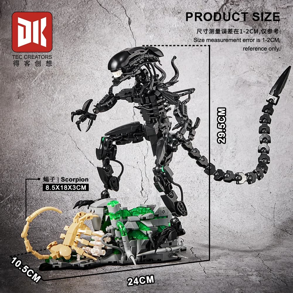 MOC Film Alien Monster Building Blocks Modello Alien Drooling Monster Mattoni fai da te Giocattoli di assemblaggio Bambini Giocattoli creativi Regali di compleanno