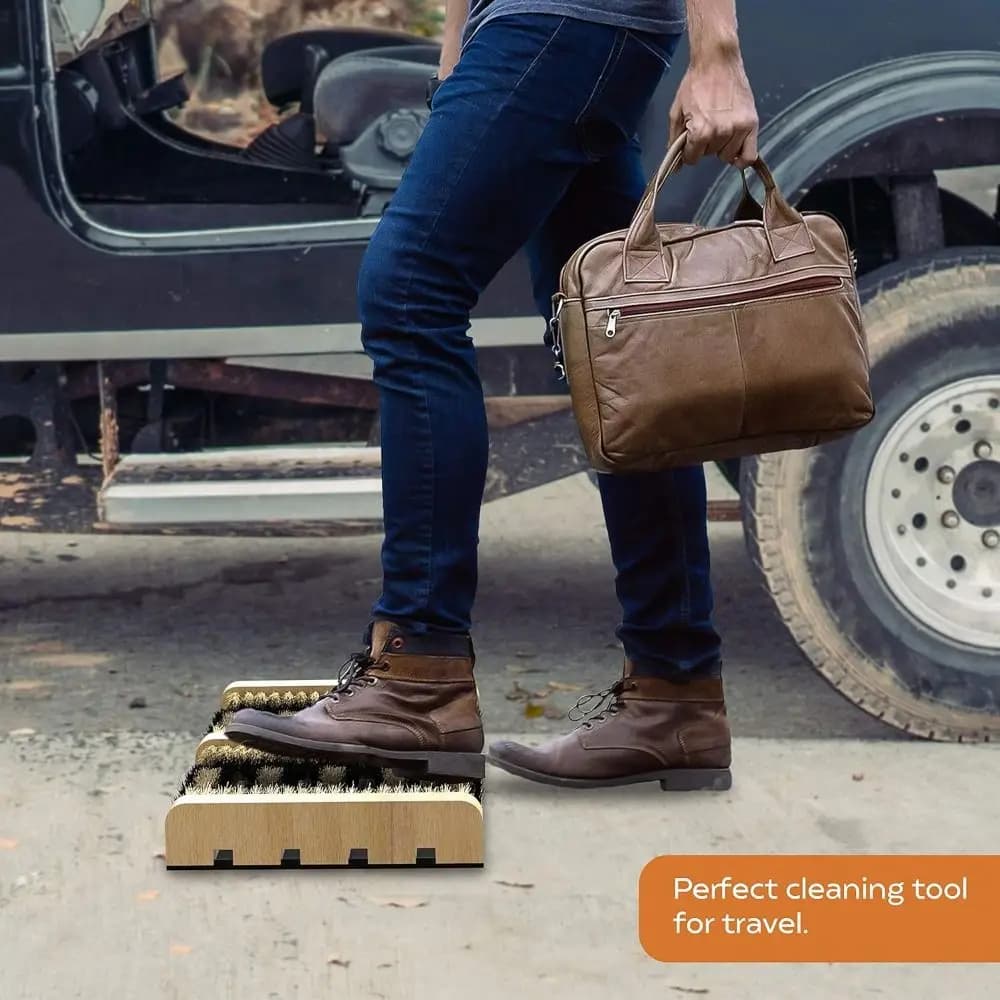 Spazzola per la pulizia delle scarpe da esterno per tutte le stagioni, setole in nylon, facile da pulire, spazzola per la rimozione della neve, multifunzionale, portatile