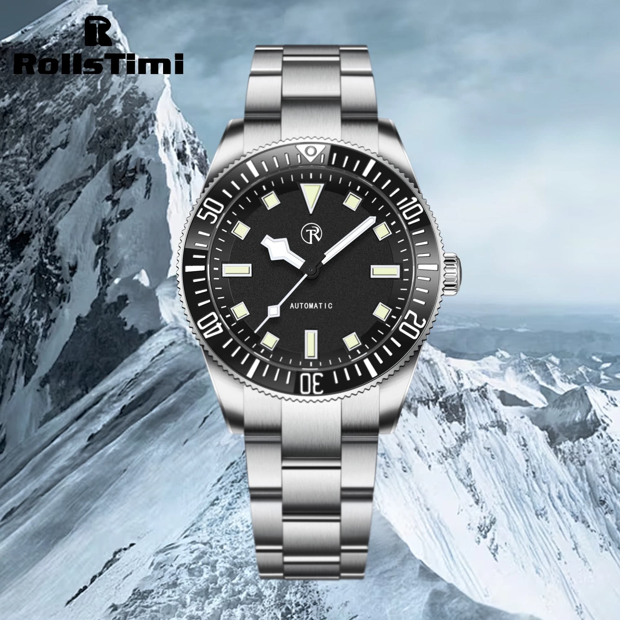 2025 Nuovi orologi da uomo RollsTimi Orologio automatico di lusso per uomo Orologi da polso meccanici Lunetta in ceramica AR Orologio luminoso con zaffiro