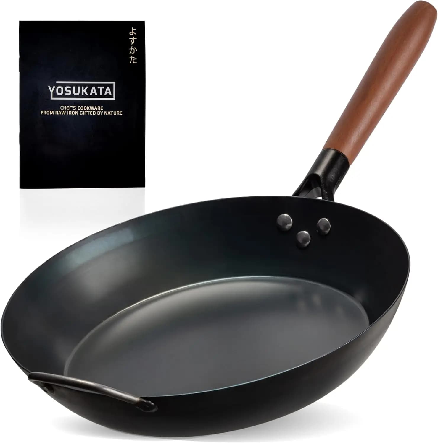 30 cm Carbon Plate - Anti-stick Pretreated with Removable Wood Handle for All Types of Stoves