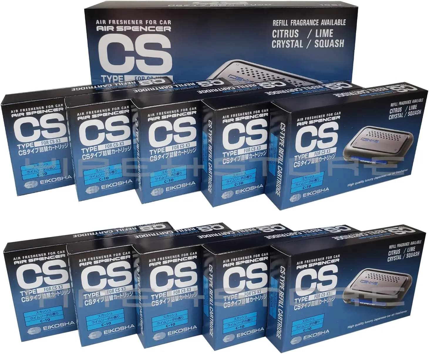 Confezione da 10 Ricariche per Deodorante Auto al Profumo di Squash, Spray per Auto all'Ingrosso per Veicoli JDM
