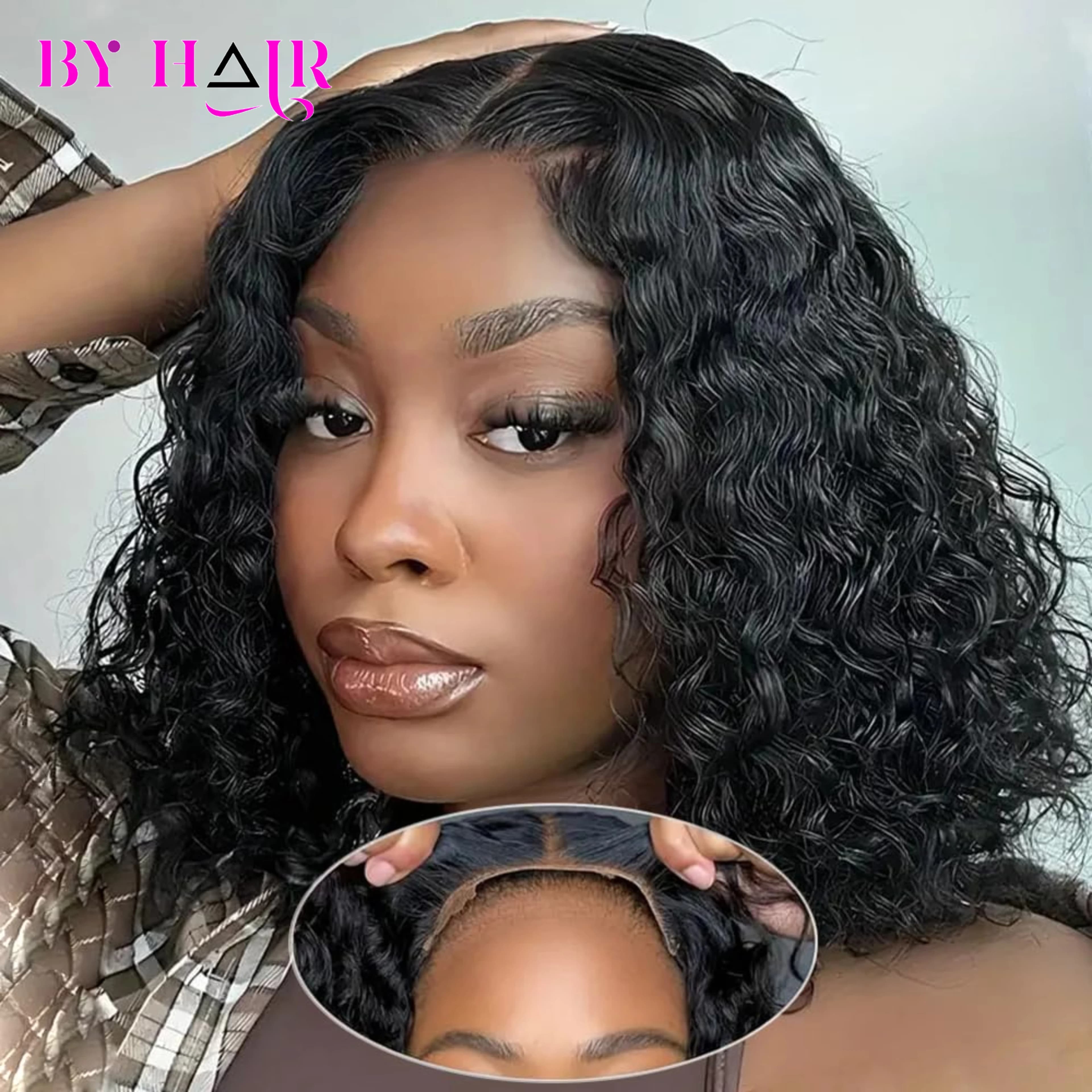 Water Wave Glueless Wig 4x4 Pre-Cut Lace Wigs Pre-Plucked Natural Easy Wear Human Hair Wigs Glueless Curly Wigs Human Hair Wigs