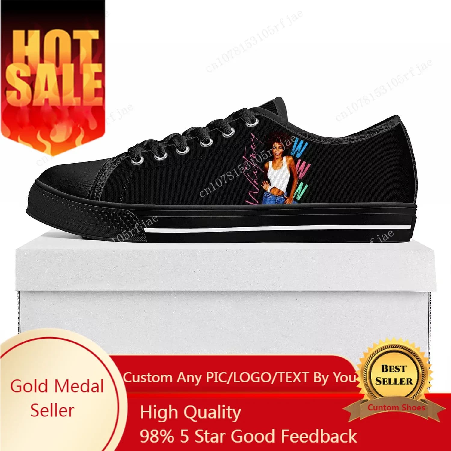 Whitney Houston Sneakers basse da cantante Uomo Donna Adolescente Sneaker in tela Coppia Scarpe casual Scarpe personalizzate