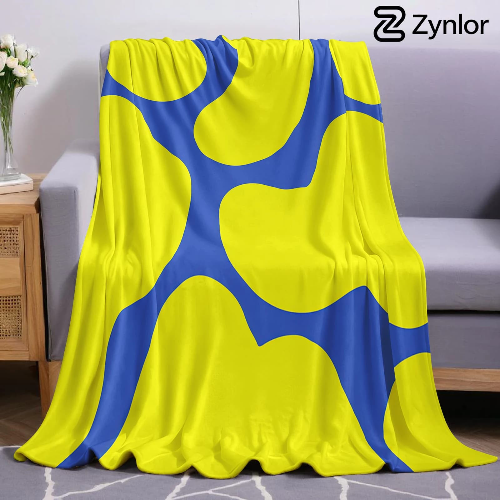 Color Block Lightweight Microfiber Soft Christmas Fleece Blanket Warm Cozy Throw for Bed Sofa Office Travel All Season
