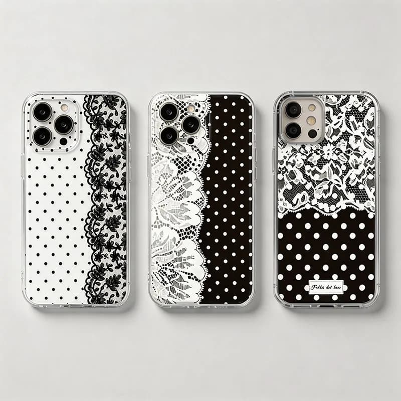 Lace Polka Dot Phone Case for OPPO Reno 16 15 14 13 12 11 Pro 16F 15F 14F A98 A97 A94 A79 A78 A74 A58 A57 A5 A3 Case