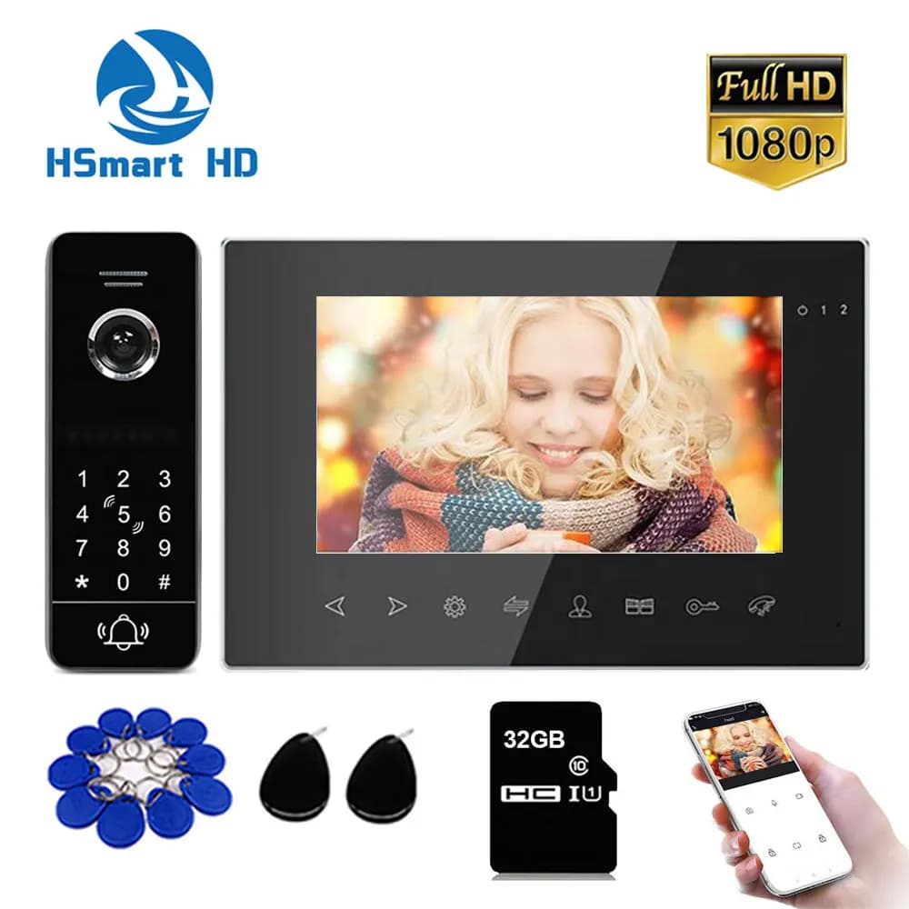 Tuya 1080P 7 pollici citofono WIFI videocitofono sistema di sblocco Password impermeabile telecamera Wifi videocitofono campanello campanello