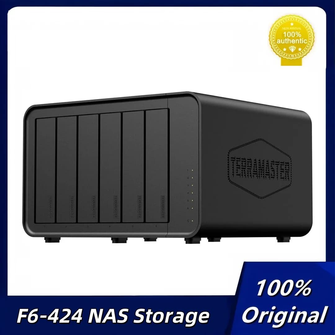 Archiviazione NAS originale TERRAMASTER F6-424 RAM DDR5 da 6 GB, 8 GB, doppia porta da 2,5 GbE Archiviazione attaccata in rete (senza disco)