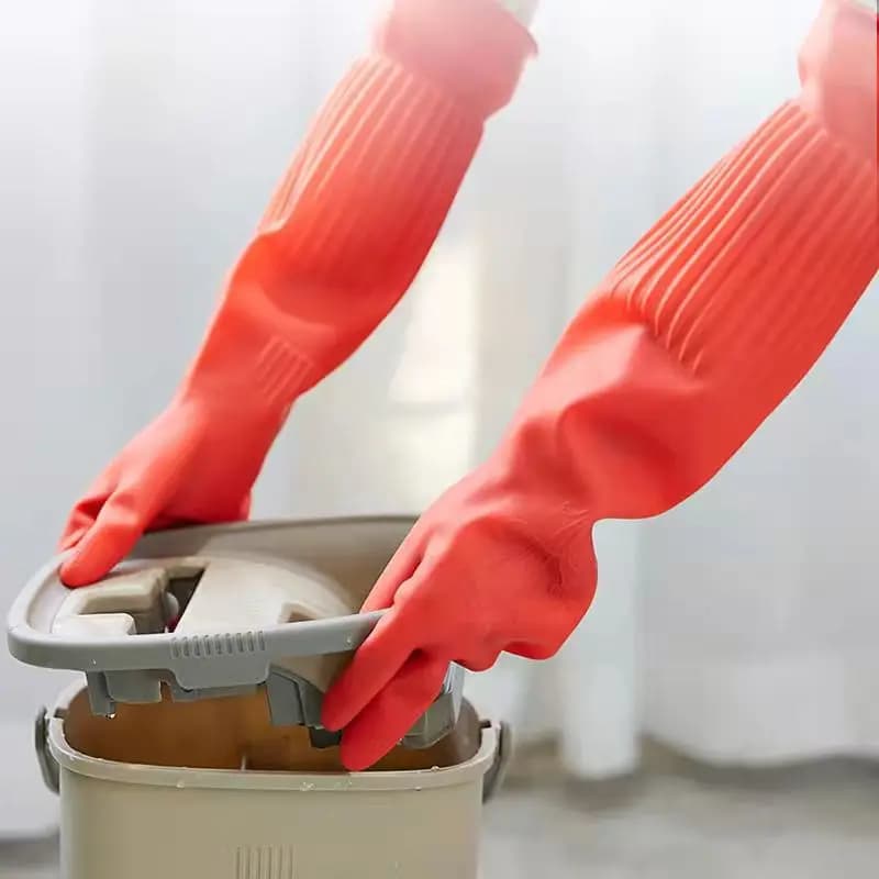 Guanti lunghi in gomma antiriflusso per uso domestico guanti antiscivolo resistenti all'usura per la pulizia della cucina guanti per autolavaggio guanti da giardinaggio