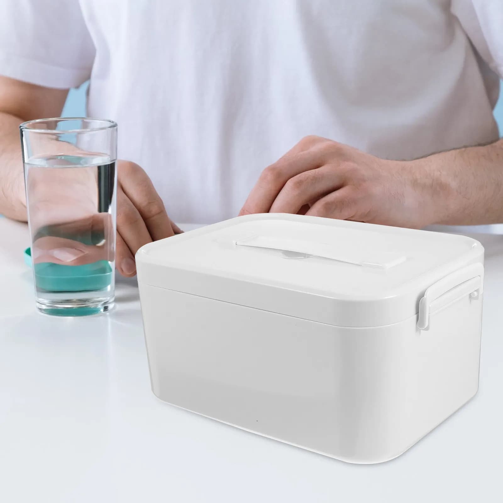 1Pcs Emergency Medicine Chest Large Capacity Household Storage Box Portable First Aid Kit for Travel Outdoor Sports