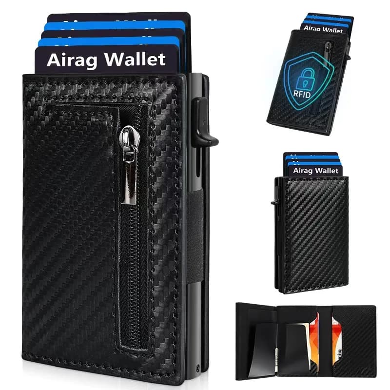 RFID Aluminum Alloy Wallet Bifold Card Holder Slim Metal Credit Card Case Folding Card Wallet RFID Blocking Card Organizer