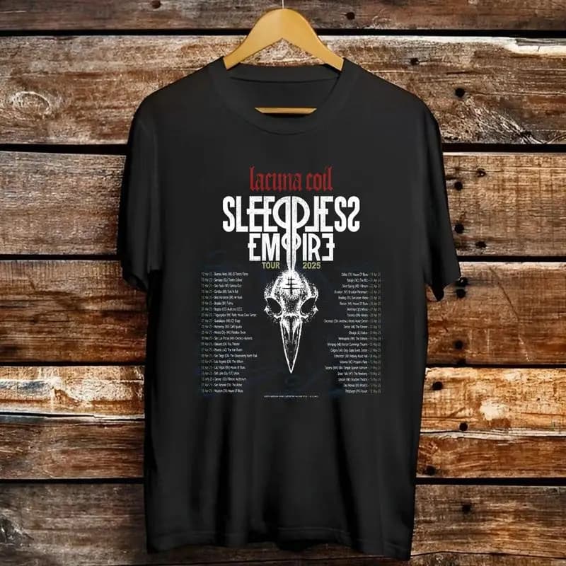 Lacuna Coil Sleepless Empire Tour 2025 T Shirt Full Size S 5XL