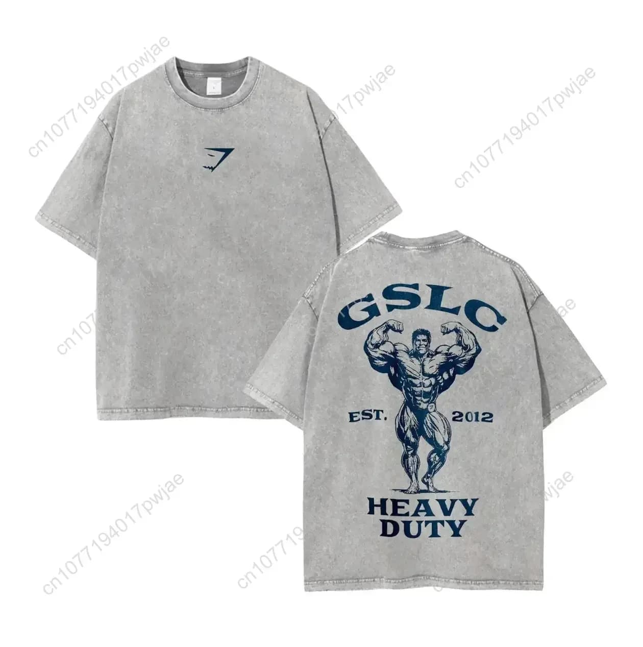 Heavyweight Garment-Washed Gym T-Shirt — Premium Cotton Vintage-Style Athletic Top, Ideal for Training and Streetwear