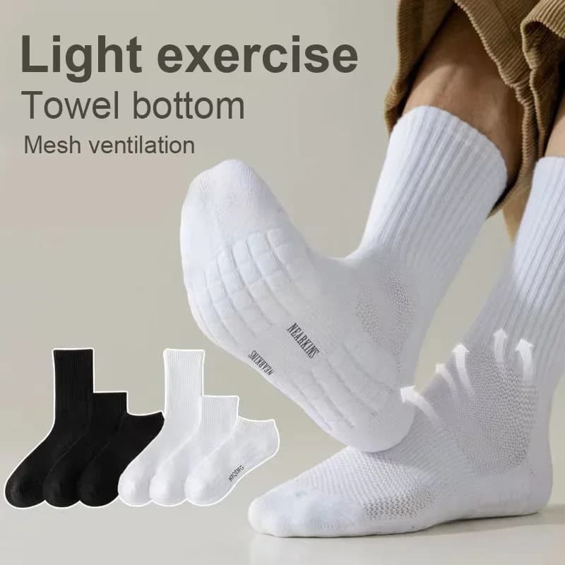 Men's Sports Socks with Spex, Absorbent and Breathable Sole, with Lower Bearing for Running, Professional Men's Socks