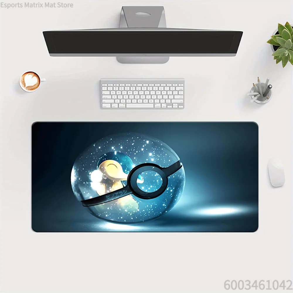 Tappetino per mouse da gioco esteso Pokemon Dunsparce Crystal Pokeball Starry Sky Anime, tappetino da scrivania grande