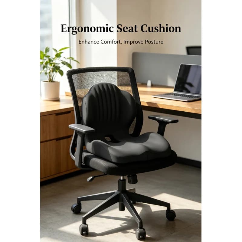 Cuscino ergonomico in memory foam con supporto lombare - 100% memory