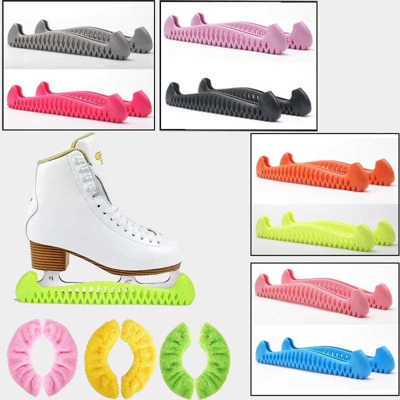 Coperture per lame per pattinaggio di figura estensibili Protezioni per lame morbide in TPU per coperture protettive regolabili per hockey su ghiaccio per pattini di figura