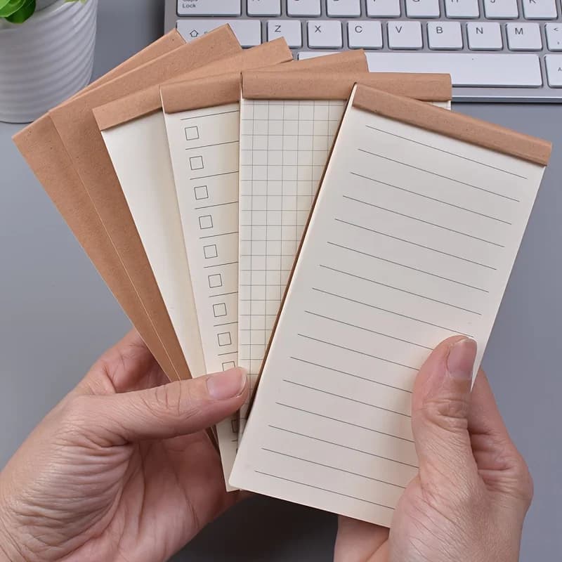 Blocco note pratico strappabile da 50 fogli, quaderno portatile in carta kraft, agenda giornaliera, 1 pezzo