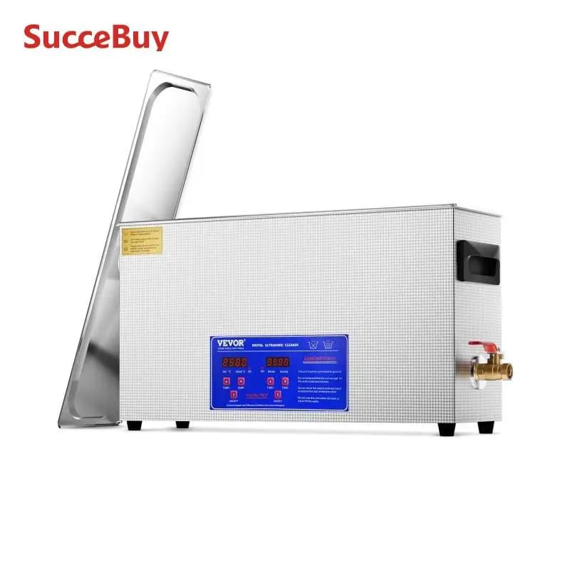 VEVOR Pulitore ad Ultrasuoni 10L Dispositivo per Pulizia Ultrasuoni Macchina per Pulizia ad Ultrasuoni da 300W con Timer Riscaldatore, Pulitore Digitale da 40 kHz con Cestello per Parti Gioielli