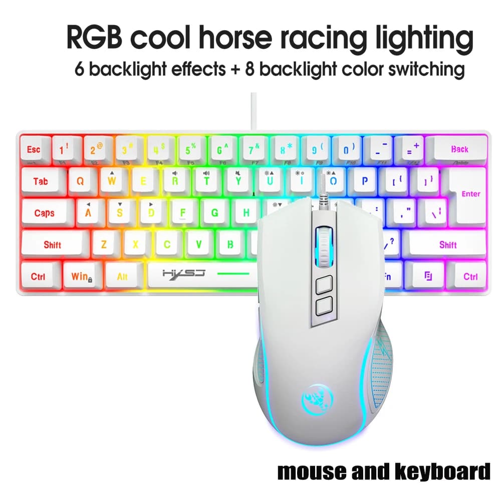 Kit tastiera e mouse teclados gamer tastiere combos 60% PC teclado e branco clavier souris gaming deofertas maus und tastatur